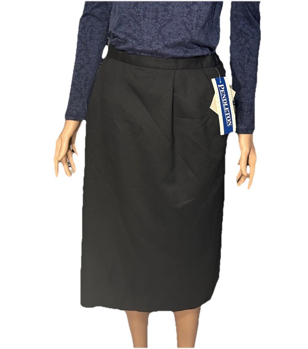 PENDLETON NWT Virgin Wool Pencil Skirt Knee Length Black Straight SZ 80